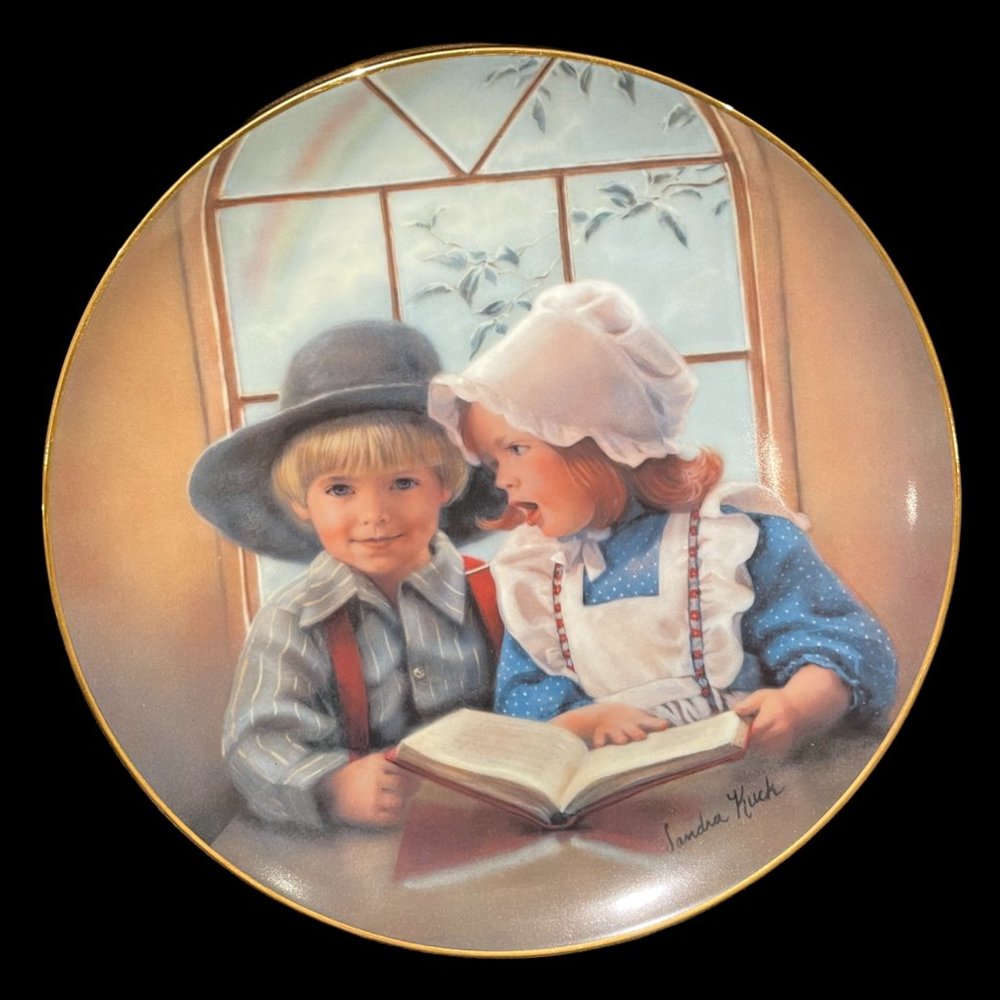 Vintage Sandra Kuck Collector Plate "Little Tutor", 1983